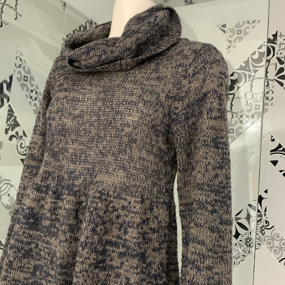 MANGO Vintage Knitted Fall Mini Dress with Shimmering Tread - Picture 3 of 14